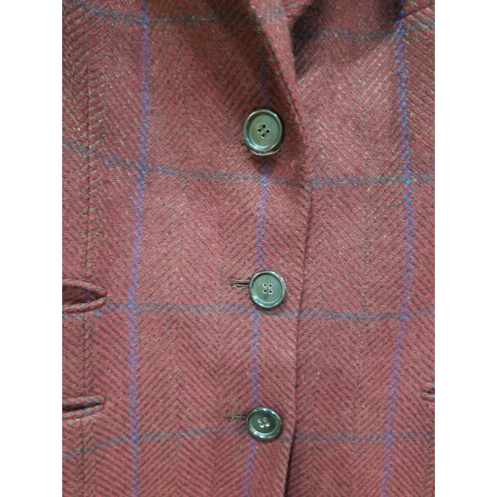 Kiton Womens Burgundy Plaid Blazer SizeEU  44 100% Cashmere New Without Tags. - Picture 12 of 15